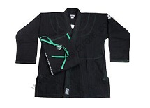 Brazilian Jiu jitsu Kimono Black Gi Green Stitches